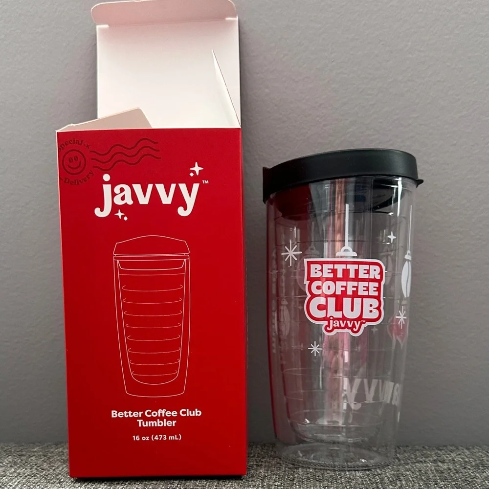 Javvy Better Coffee Club 16 oz Double Wall Tumbler BPA-Free New in Box - Picture 2 of 11